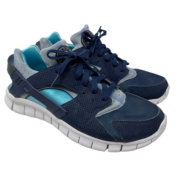 Nike Huarache Free Run Midnight Navy Sneakers Size 10 510801 444 | - Picture 1 of 13